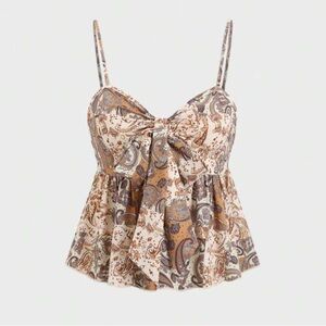 SHEIN Brown and Cream Paisley Camisole